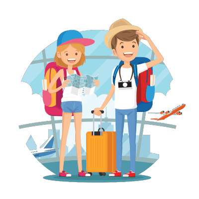 traveling-couple-of-young-people-vector-21565826